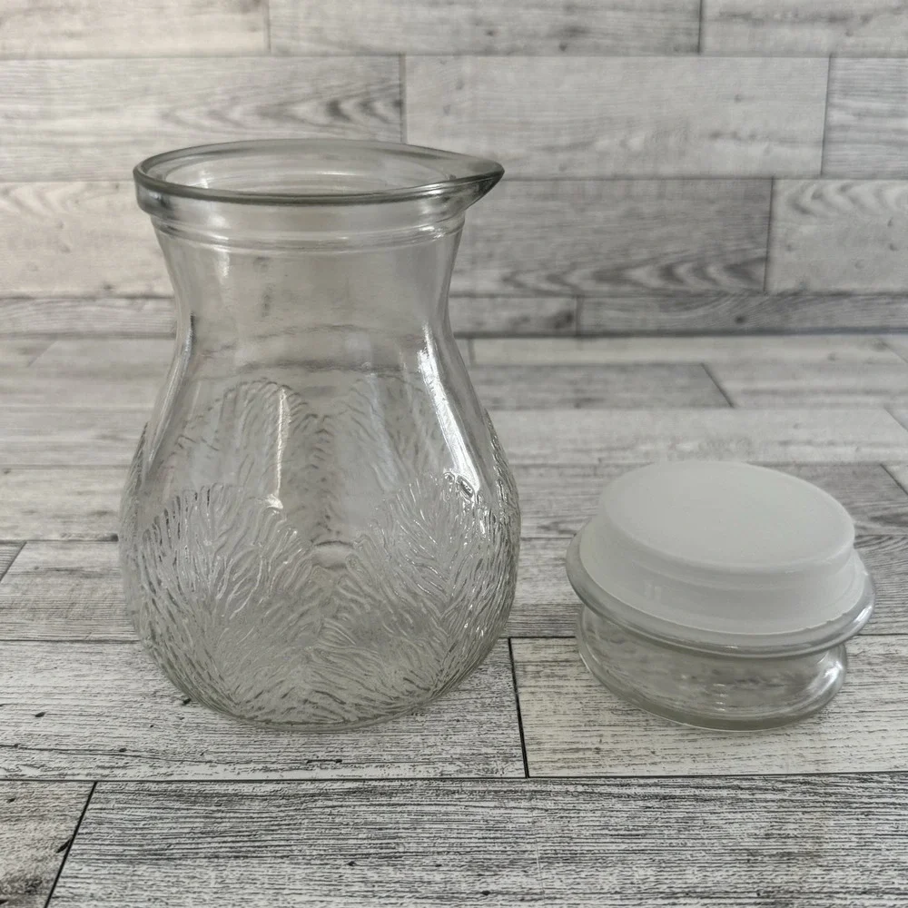 Vintage Hidden Valley Ranch Salad Dressing Glass Shaker w/ Lid Jar Carafe Bottle